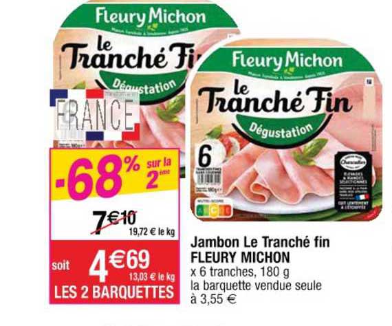 jambon le tranché fin fleury michon