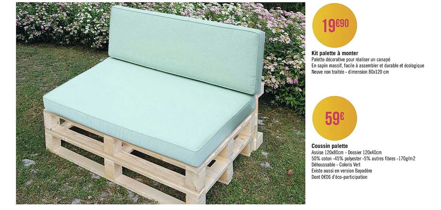 kit palette à monter, coussin palette