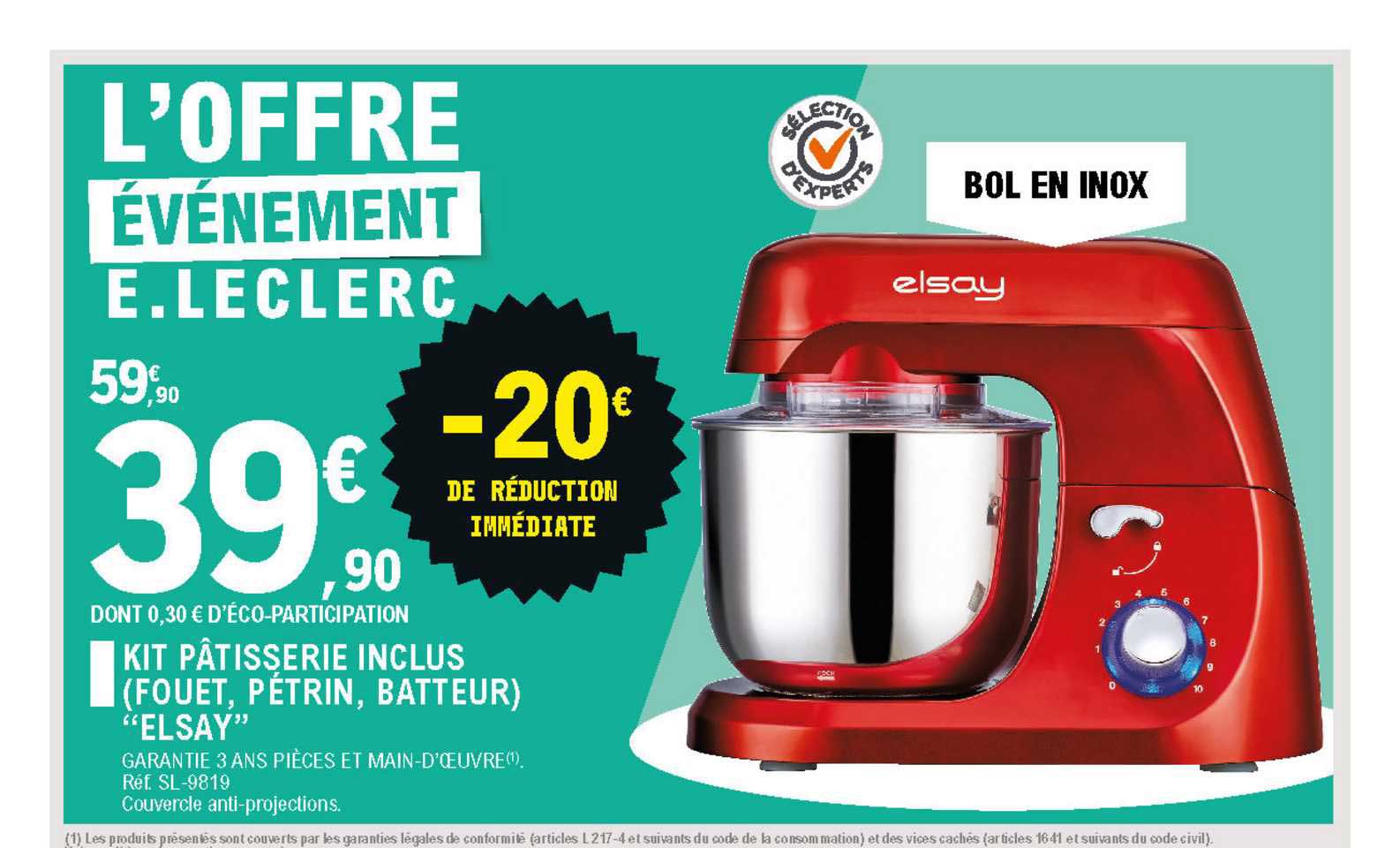 kit pâtisseries inclus (fouet, pétrin, batteur) "eslay"