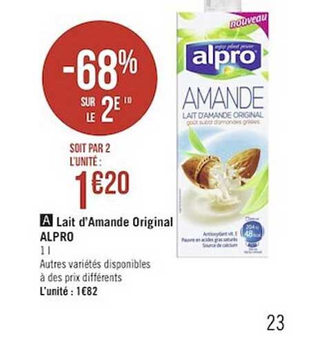 lait d'amande original alpro