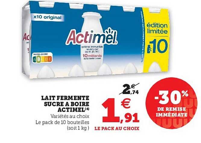 Lait Fermenté Sucré à Boire Actimel