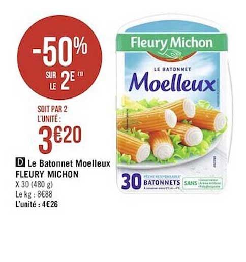Le Bâtonnet Moelleux Fleury Michon
