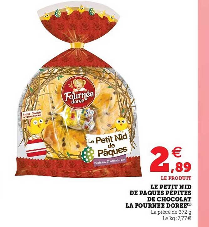 le petit nid de pâques pépites de chocolat la fournée dorée