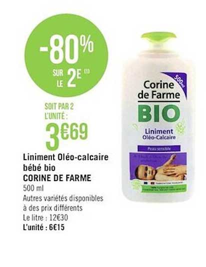 liniment oléo-calcaire bébé bio corine de farme