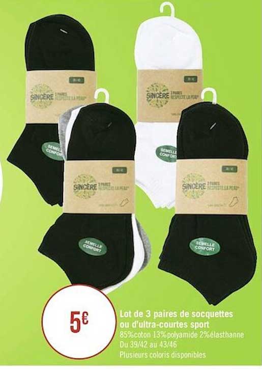 Lot De 3 Paires De Socquettes Ou L'ultra-courtes Sport
