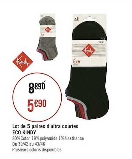 lot de 5 paires d'ultra courtes eco kindy