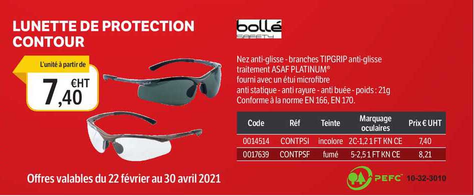 lunette de protection contour bollé safety