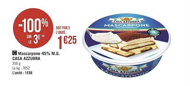 mascarpone 45% m.g. casa azzurra