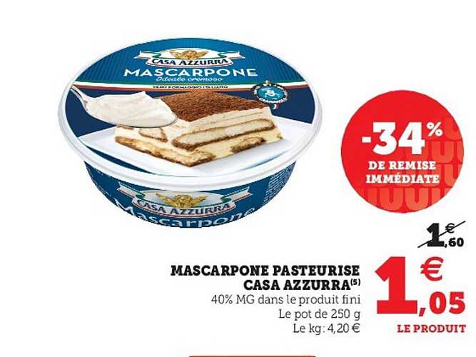 mascarpone pasteurisé casa azzurra