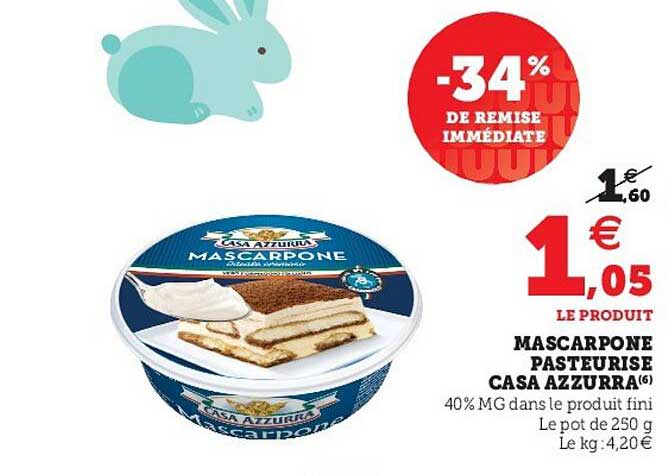 mascarpone pasteurisé casa azzurra
