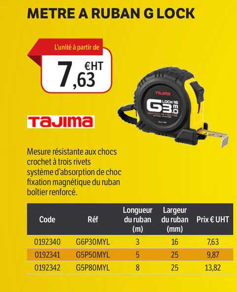 mètre à ruban g lock tajima