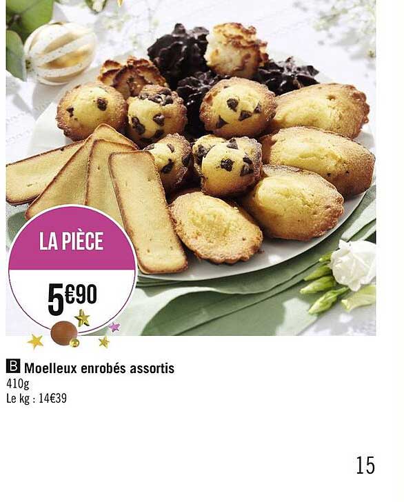 moelleux enrobés assortis