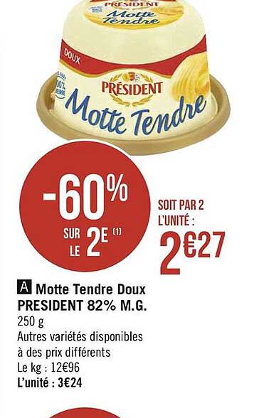 motte tendre doux président 82% m.g.
