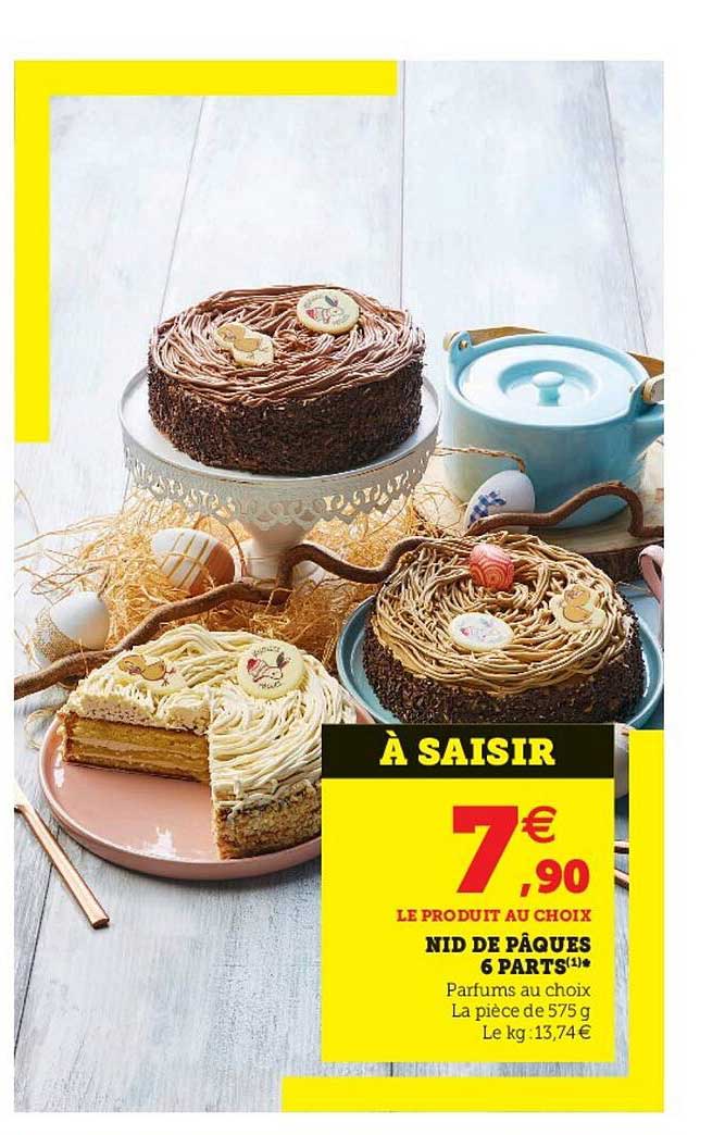 nid de pâques 6 parts