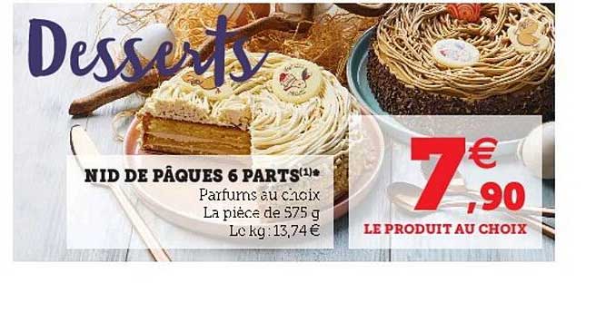 nid de pâques 6 parts