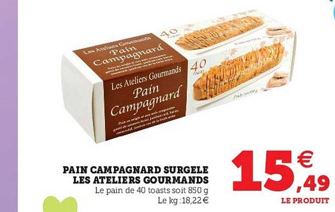 pain campagnard surgelé les ateliers gourmands