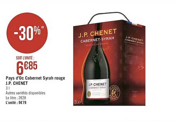 pays d'oc cabernet syrah rouge j.p. chenet
