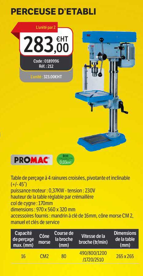 perceuse d'établi promac