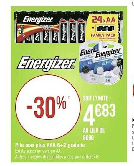 Pile Max Plus Aaa 6+2 Gratuite Energizer