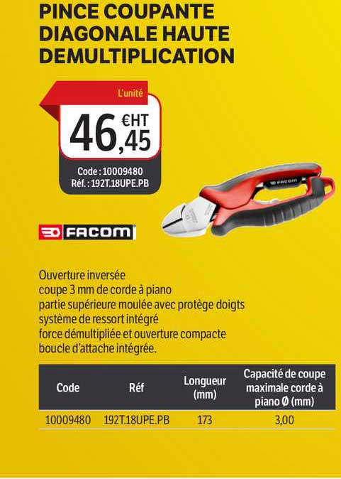pince coupante diagonale haute démultiplication facom