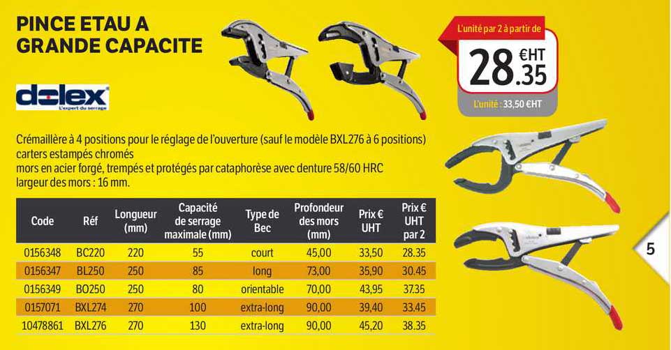 pince étau à grande capacité