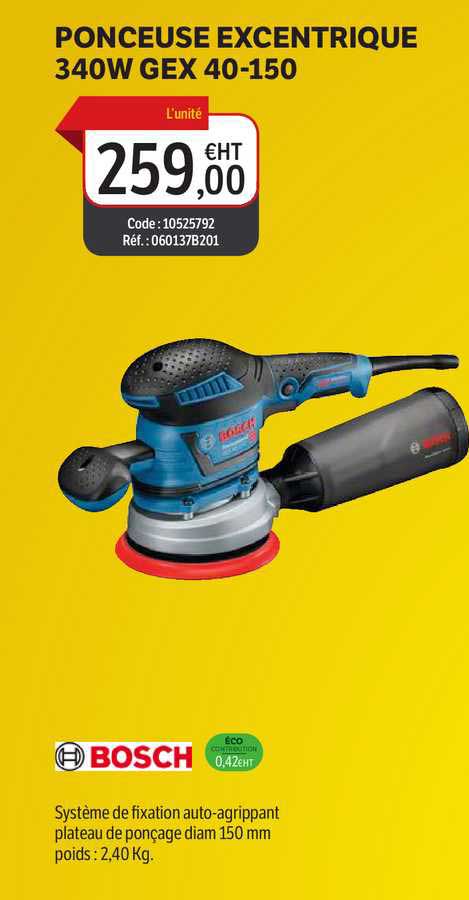 poncesue excentrique 340w gex 40-150 bosch