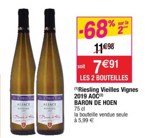 riesling vieilles vignes 2019 aoc baron de hoen