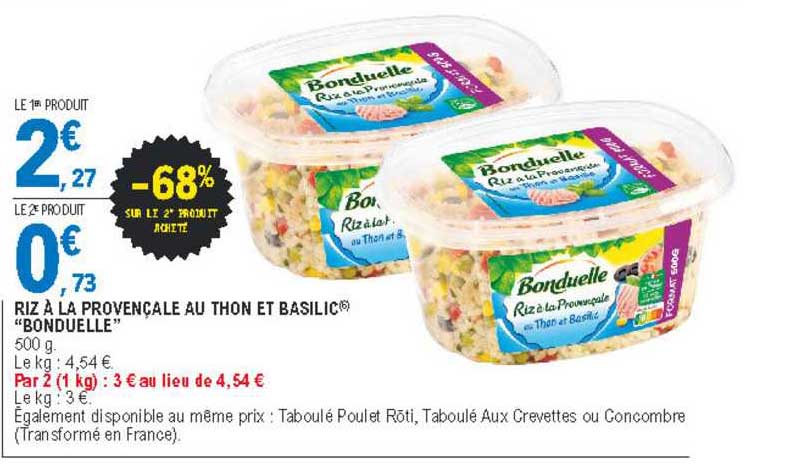 Riz à La Provençale Au Thon Et Basilic "bonduelle"