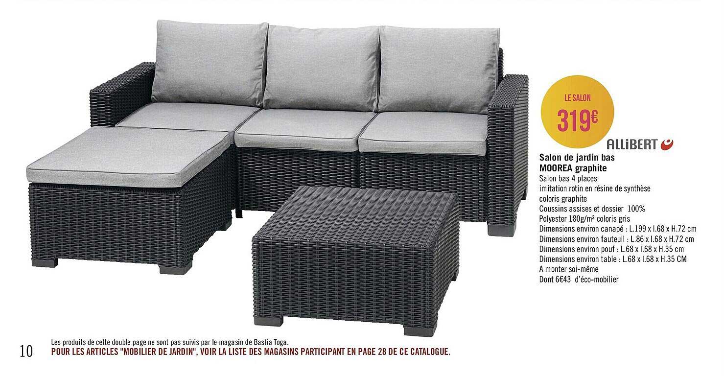 salon de jardin bas moorea graphite allibert