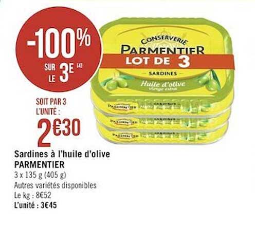 Sardines à L'huile D'olive Parmentier