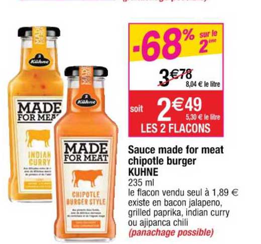 sauce made for meat chipotle burger kühne