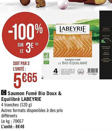 Saumon Fumé Bio Doux & équilibré Labeyrie