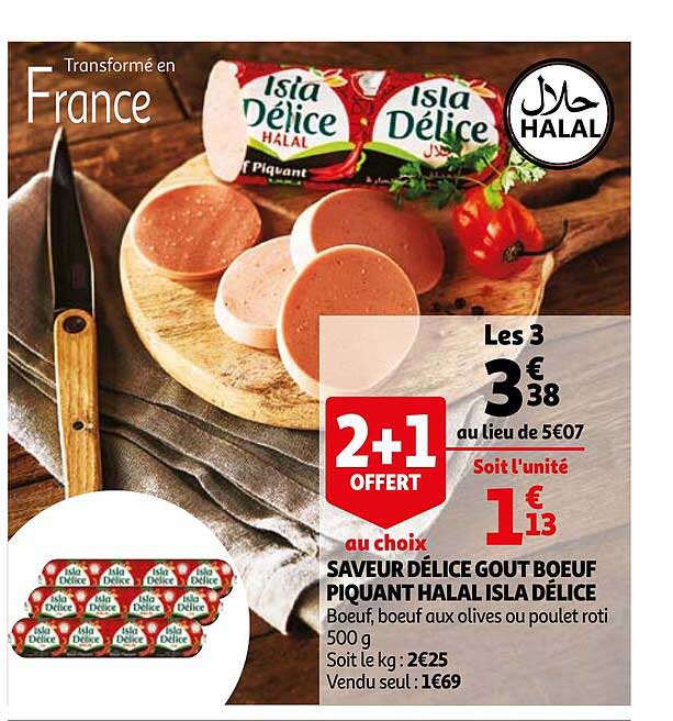 saveur délice gout bœuf piquant halal isla délice