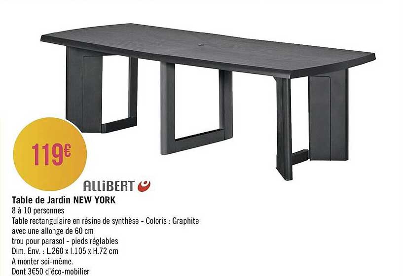 table de jardin new york allibert