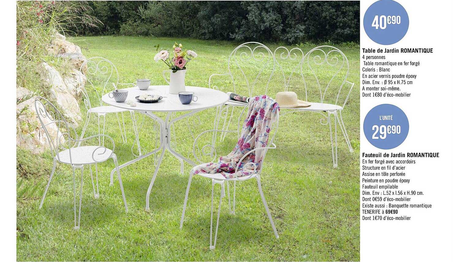 Table De Jardin Romantique, Fauteuil De Jardin Romantique