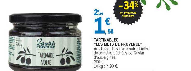 tartinables "les mets de provence"
