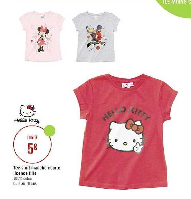 tee shirt manche courte licence fille