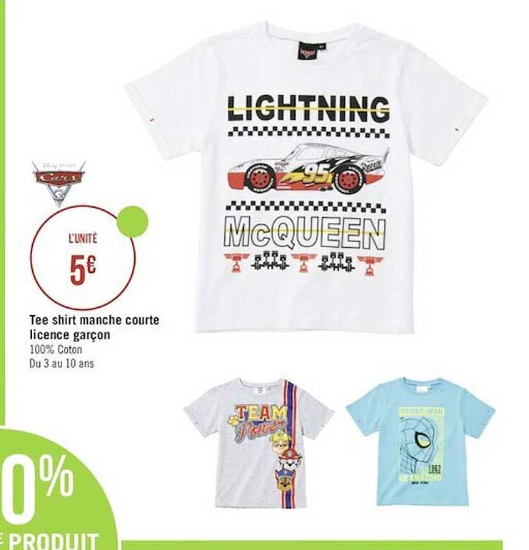 tee shirt manche courte licence garçon