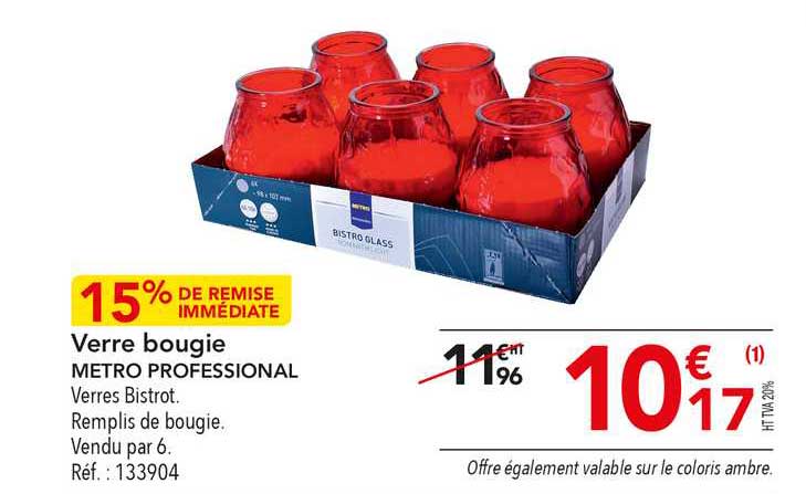 Verre Bougie Metro Professional