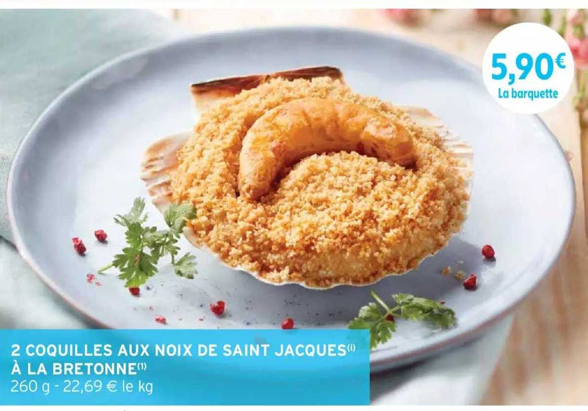 2 coquilles aux noix de saint jacques à la bretonne