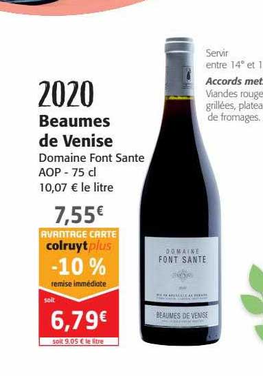 2020 beaumes de venise domaine font sante aop
