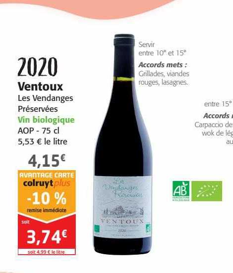 2020 ventoux les vendanges préservées