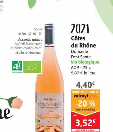 2021 côtes du rhône domaine font sante