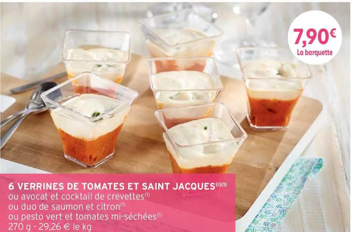 6 verrines de tomates et saint jacques