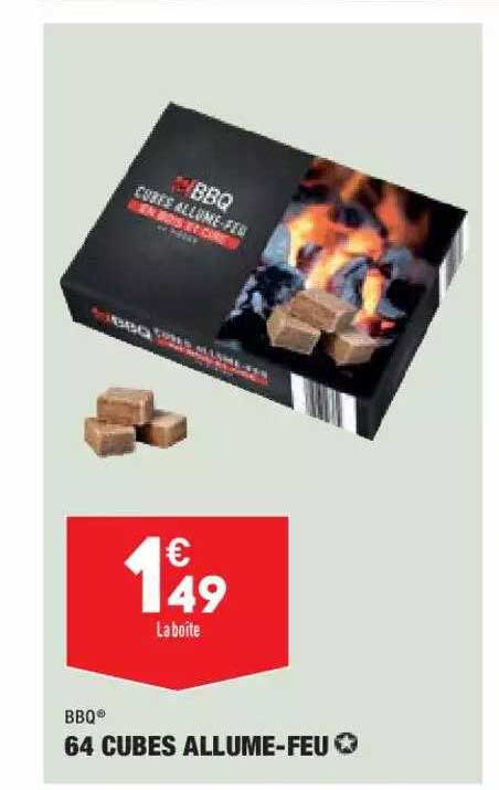 64 cubes allume-feu bbq