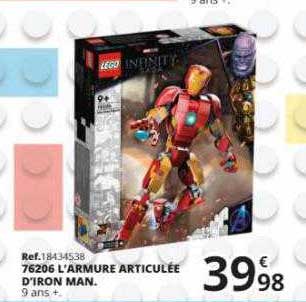 76206 l'armure articulée d'iron man