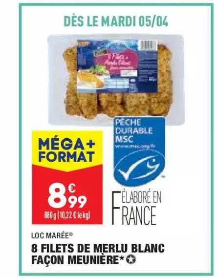 8 filets de merlu blanc façon meunière loc marée