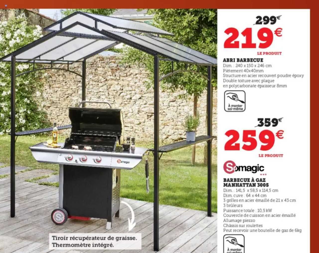 abri barbecue ou somagic barbecue à gaz manhattan 300s