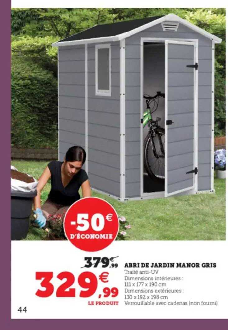 abri de jardin manor gris