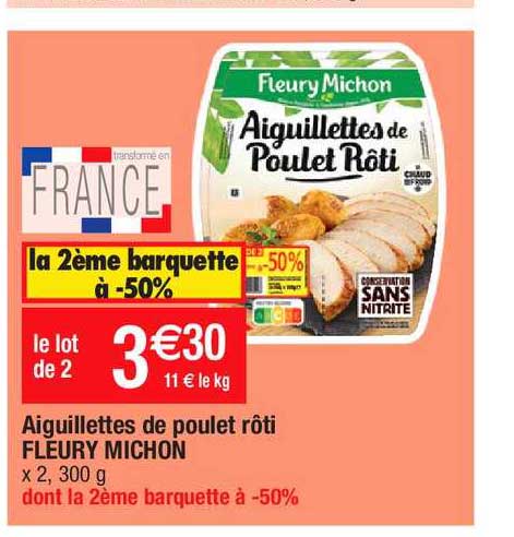 aiguillettes de poulet rôti fleury michon